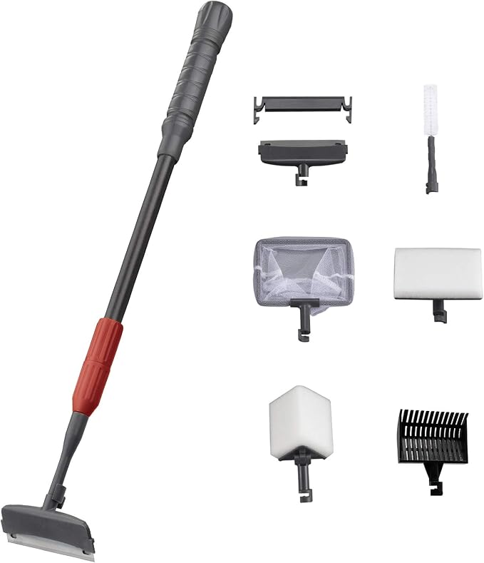 UPETTOOLS 8-Piece Aquarium Cleaning Kit – 6 in 1 Fish Tank Cleaning Set with 2 Replacement Algae Scraper Blades
