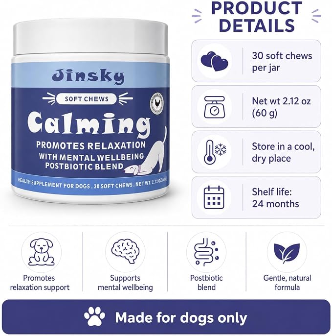 Emotional Support Softening Chewable Tablets (Chicken Flavor), containing Flaxseed Complex, Chamomile, melatonin, Passion Fruit, L-theanine (30 Capsules/Box) * 2 Box
