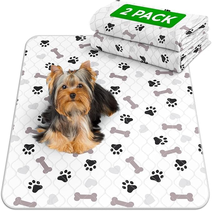 GREEN LIFESTYLE Washable Underpads Pack of 2 - 41x41 and Pack of 6 - 30x34 Bundle - Large Pee Pads for Dogs, Machine Washable Reusable Puppy Pads, Waterproof Pet Training Pad