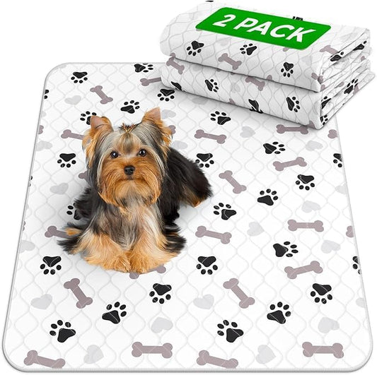 GREEN LIFESTYLE Washable Underpads Pack of 2 - 41x41 and Pack of 6 - 30x34 Bundle - Large Pee Pads for Dogs, Machine Washable Reusable Puppy Pads, Waterproof Pet Training Pad