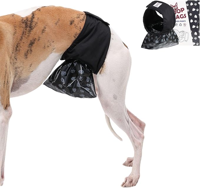 HDKUW Reusable Male Dog Diapers with 50pcs Waste Bags, Adjustable Leak-Proof Dog Sanitary Pants for Incontinence & Indoor Walking, Dogs Pee Collection Pants for Senior Disability Dogs 2XL