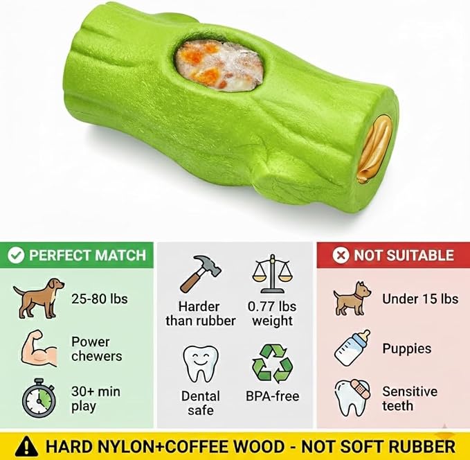 2 Pack Green Dog Toys for Aggressive Chewers, Interactive Indestructible Dog Toys with Frozen Treat Function, Durable Dog Puzzle Toy for Large & Medium Dogs, Reduces Anxiety & Extends Playtime