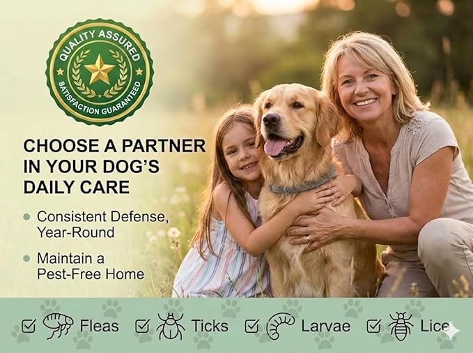 cabins Flea and Tick Prevention for Dogs - Flea Collar - 4 Count - Adjustable