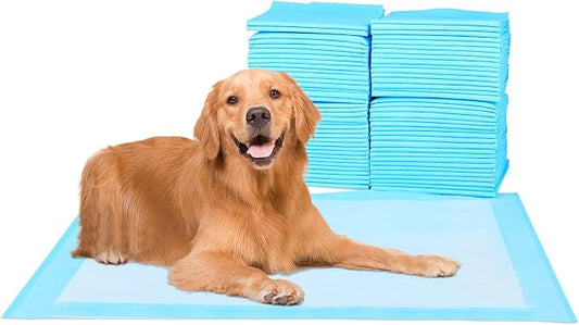 FluffyDream Super Absorbent Waterproof Dog and Puppy Pet Training Pad, Housebreaking Pet Pad,Blue (23.6"x35.4"(20PCS))