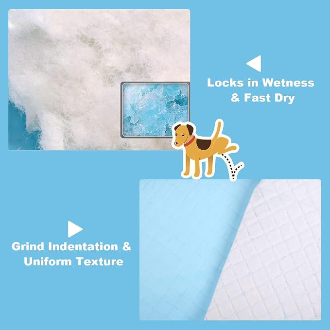 PETSITE Dog Pee Pads 24"x17"-300 Count, Dog and Puppy Potty Training Pads Super Absorbent & Leak-Proof, XL Disposable Pet Piddle Pad and Potty Pads for Dogs, Puppies, Doggie