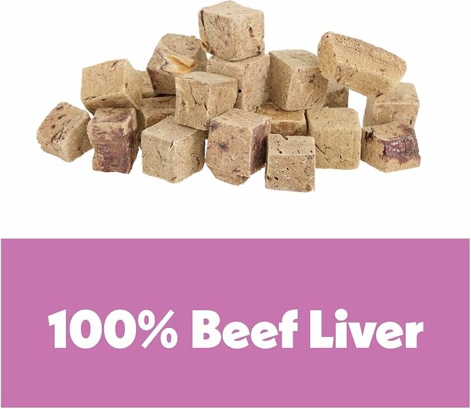 Bundle - Wiggles & Wags Freeze Dried Beef Liver Dog Treats 10oz, Crunchy Training Treats with Free Bone Shaped Waste Bag Dispenser & Free Roll