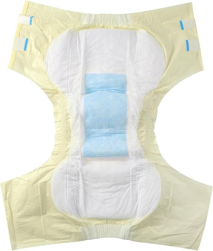 CutiePlusU Disposable Diaper Protective Underwear Absorbent Briefs Dry Surface - Yellow 10 Pieces (Large 37"-47")