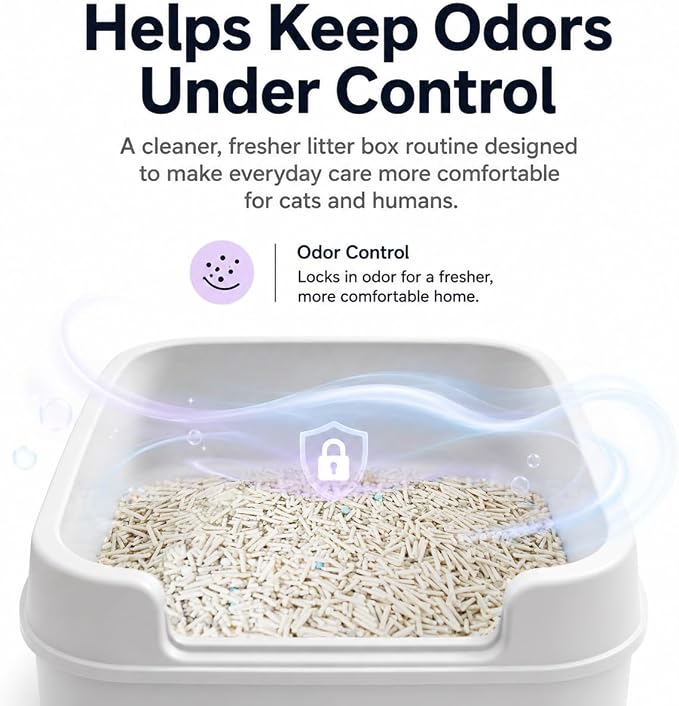 OPET Lavender Scented Cat Litter – Odor Control & Fast Clumping Formula – 99% Dust Free Natural Clumping Litter for Multi-Cat Homes – Low Tracking & Long Lasting Freshness (18lb)