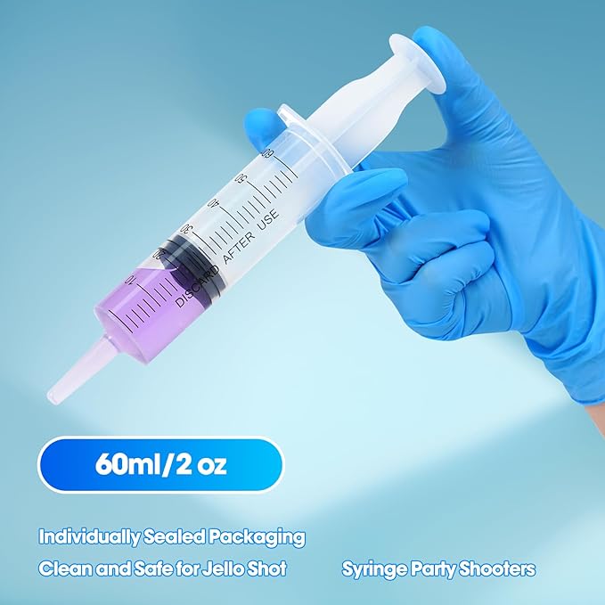 60ml Syringe for Liquid,20 Pack Large Plastic Syringes with Adapters and Cap,Individually Sealed Syringe for Feeding,Irrigation Water and Scientific Labs