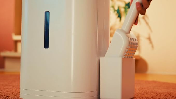 Premium Cat Litter Disposal System, White, Smart Waste Management Bin with Standard Refill, 7-Layer Odor Lock Technology, Made in Korea (1)