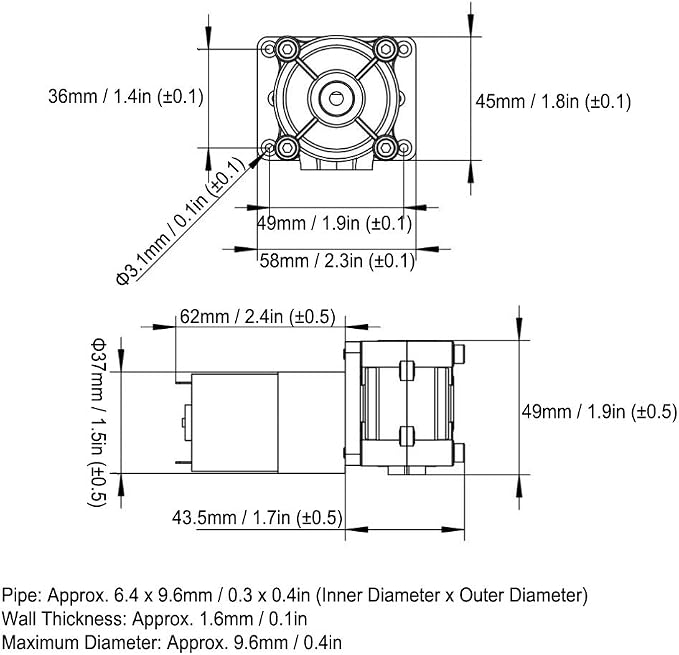 DC Vacuum Pump Strong Suction Self Priming Peristaltic Pump, High for Aquarium Chemicals Liquids and Other Dosing Additives (12V)
