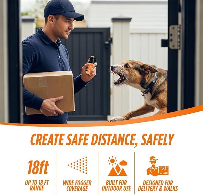 Citronella Dog Deterrent Spray, Dog Spray Self Defense, Training and Barking, Long-Range Dog Repellent, Portable Canister (0.5oz / 2oz)