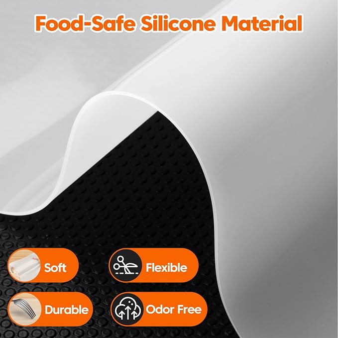 120" x 24" Extra Long Kitchen Island Protector, Silicone Countertop Mat for Large Islands, Heat Resistant Waterproof Countertop Protection, Food Safe Non-Slip Silicone Surface, Translucent