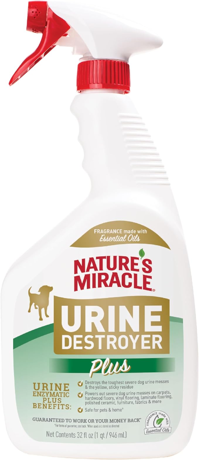 Nature's Miracle Urine Destroyer Plus for Dogs, Enzymatic Formula for Severe Stains, 32 oz