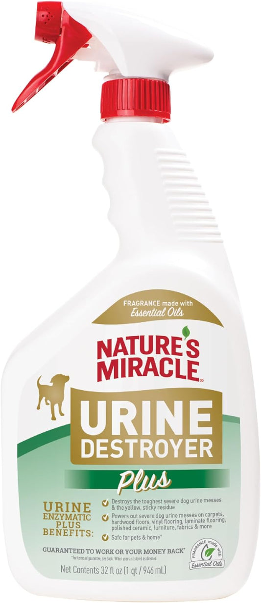 Nature's Miracle Urine Destroyer Plus for Dogs, Enzymatic Formula for Severe Stains, 32 oz