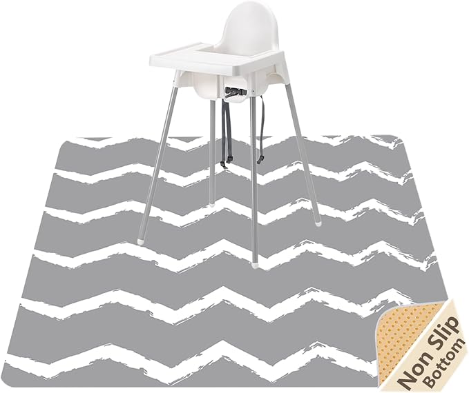 Large Splat Mat for Under High Chair/Arts/Crafts, WOMUMON Washable, Waterproof, Non Slip, Portable Floor Protector for Baby, Kids, Durable Spill, Splash Mat for Pet