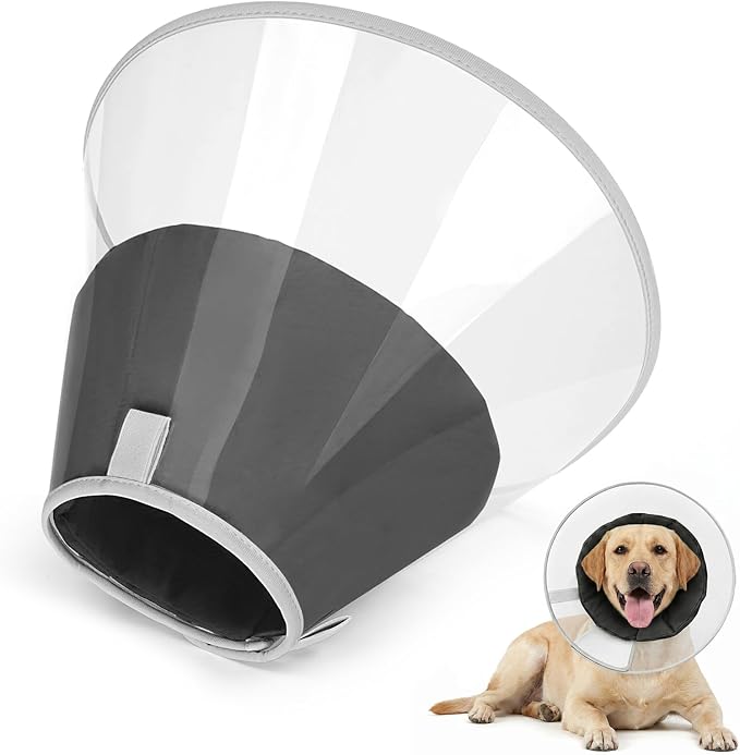 Dog Cone Collar to Stop Licking with Soft Liner, Comfortable Elizabeth Recovery Collar for Large Medium Dogs After Surgery, Pet Neck Head Cone Alternative,XS