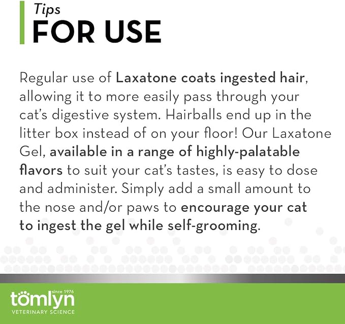 TOMLYN Laxatone Catnip Flavored Hairball Remedy Gel for Cats and Kittens, Hairball Gel for Cats to Help Prevent Hairballs and Promote Healthy Digestion, 4.25oz - 2 Pack