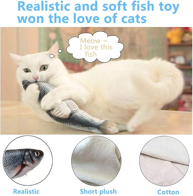 Tocirelo Cat Toys for Bored Indoor Adult Cats - Cat Chew Ropes and Flopping Fish Cat Toy