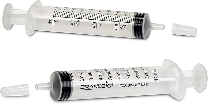 10ml Oral Syringe With Cap (100 Pack) | Oral Dispenser Without Needle, Luer Slip Tip | Individually Wrapped Medicine Dropper For Infants & Pets