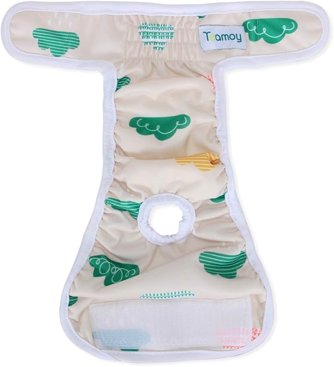 Teamoy Female Dog Diapers for Heat 4-Pack, Reusable Dog Period Diaper Wraps for Incontinence, Training & Housebreaking,S