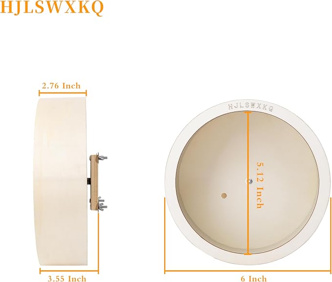 6inch Wall-Mount Silent Hamster Wheel, Wooden Small Animal Exercise Wheel with Removable & Washable Track for Gerbil, Mouse, Syrian Hamster（6in）