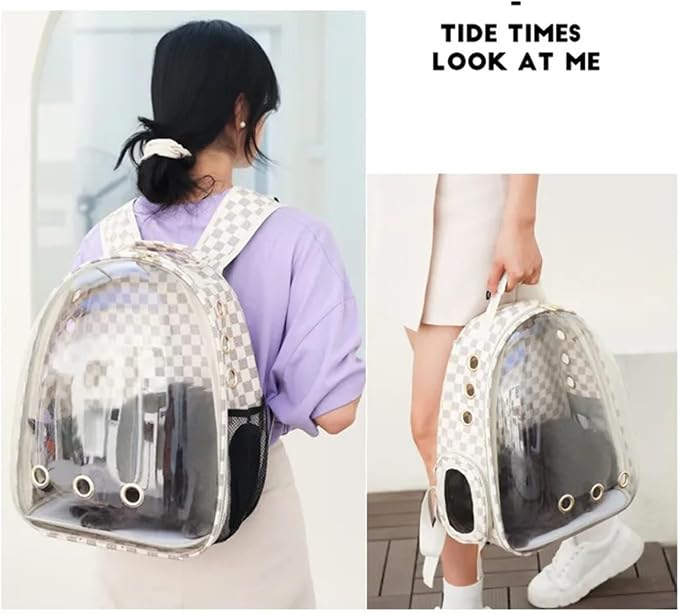 Foldable Quality Pet Carrier Backpack — Portable Nylon Cat & Small Dog Travel Bag with Zipper, Sling Included(Curry)