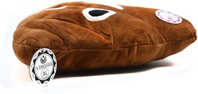 YINGGG 32cm Poop Plush Pillow Round Triangle Emotion Cushion Cute Decorative Stuffed Toy Brown Present for Kids and Friends