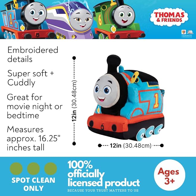 Thomas & Friends Engine Train Kids Bedding Super Soft Plush Cuddle Pillow Buddy, (Officially Licensed Product) By Franco