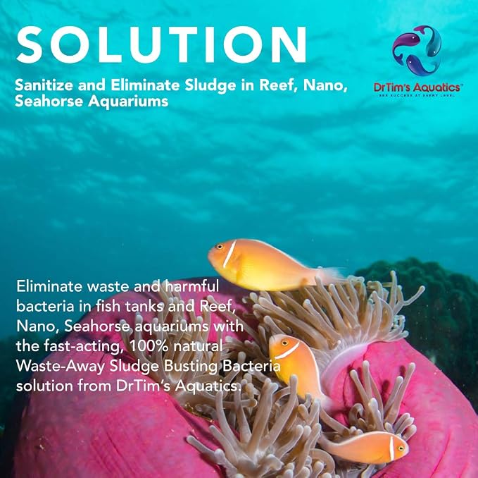 DrTim’s Aquatics Waste-Away Reef – 128 oz – Natural Maintenance Formula – Helps Break Down Hidden Organic Waste, Supports Flow & Clarity, Keeps Filters Running Freely