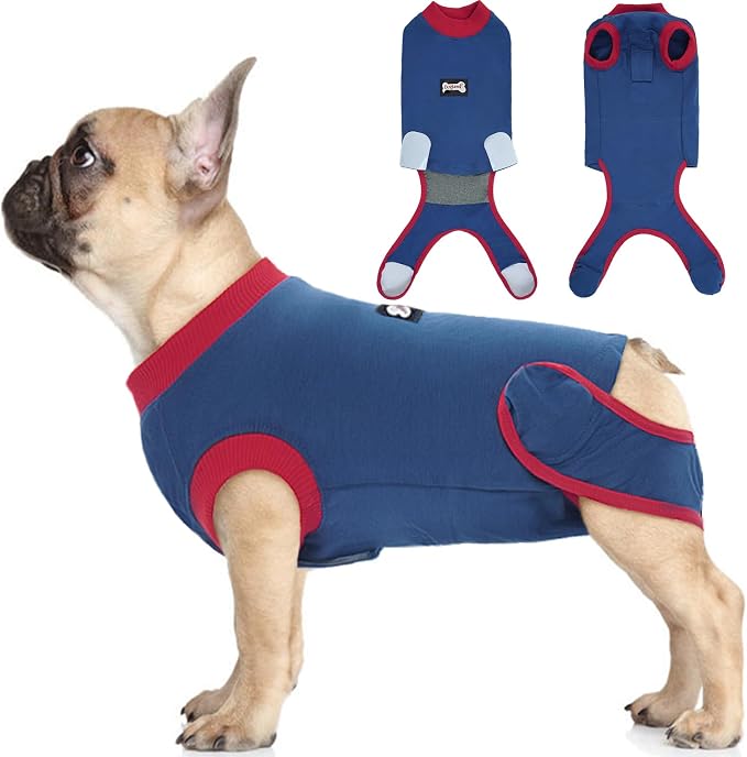 IDOMIK Dog Recovery Suit for Female Spay - Adjustable Anti-Licking Dog Post Surgery Onesie, Male Female Dog Neuter Spay Suits, Soft Abdominal Wound Bandage & E-Collar Cone Alternative