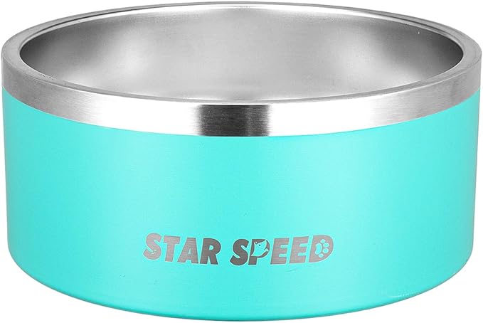 100oz Stainless Steel Dog Bowl. Dog Food Water Bowls with Non-Slip Rubber Bottom, Double Wall Dog Bowl for Small Medium Large Dogs, Dishwasher Safe,Light Green