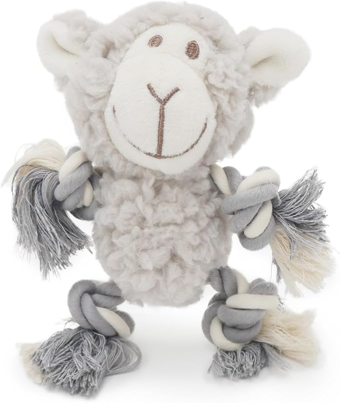Senior Mini Fleece w/Rope Arms/Legs, Calming Lavender Dog Toy for Senior Dogs, Grey, 15cm x 15cm
