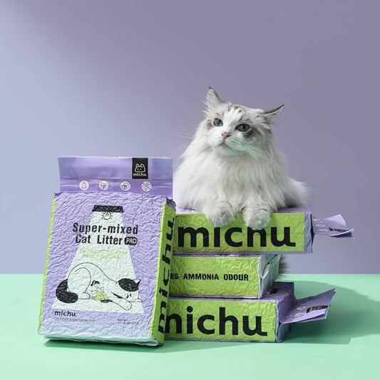 Michu Mixed Tofu Cat Litter, Heavy Duty Flushable Kitty Litter, 5.5Lb/88Oz Original 12 Pack