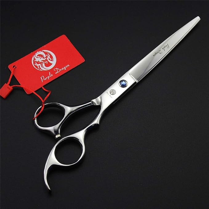 Purple Dragon 8.0" Titanium Multicolor Professional Pet Grooming Scissors Set,Straight & Thinning & Curved Scissors Shear with Bag for Dog Cat Grooming