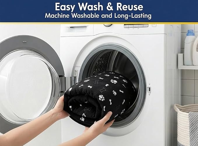 Muddy Mat® Washable Pee Pads for Dogs, Super Absorbent Reusable Puppy Pads–100% Waterproof Pee & Potty Training Pads for Pets, Non-Slip Dog Pads for Crates, Playpens and Floors - 4 Pack, Black 18"x24"