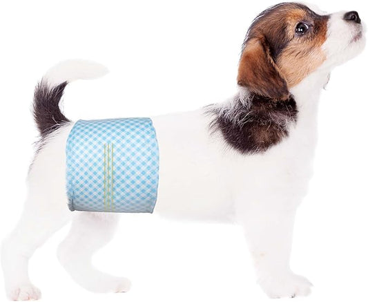 Disposable Belly Bands for Male Dogs, Puppy Diapers Male with Wetness Indicator, Super Absorbent Soft Male Dog Diapers, XS, 40 Count