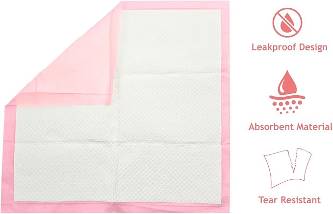 Pink Puppy Pee Pads, 400 Count - 22 x 22 Inch Dog Potty Training Pads, Leak-Proof Quick Absorb 6-Layer Design for Pet Pissing Weewee Training, Ideal for Puppies, Cats, Rabbits, and Guinea Pigs