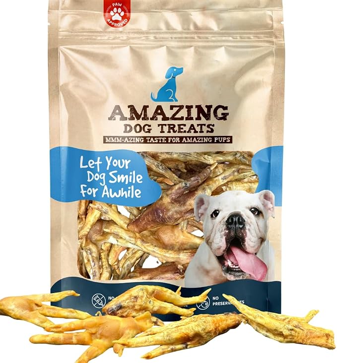 Amazing Dog Treats - Chicken Feet Dog Treats (25 Count) - All Natural Single Ingredient Chicken Feet for Dogs - Premium Quality Dog Chews