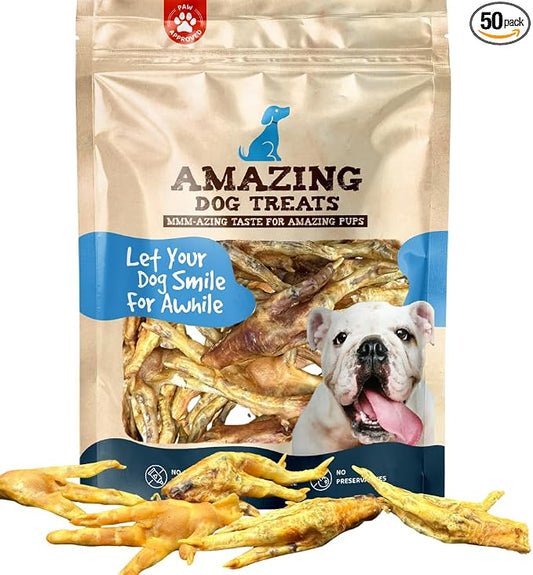 Amazing Dog Treats - Chicken Feet Dog Treats (50 Count)