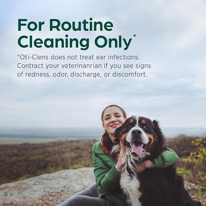 Oti-Clens Ear Cleansing Solution for Dogs and Cats, Gentle, Non-Irritating Ear Cleaner, 4 oz