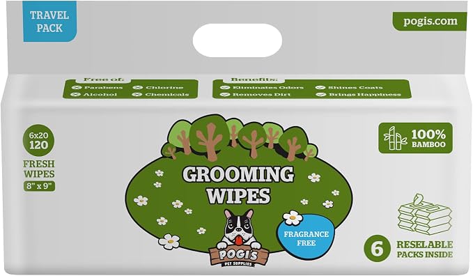 Pogi's Pet Supplies - 500 Dog Poop Bags & 120 Dog Wipes Travel Packs Bundle, Fragrance-Free