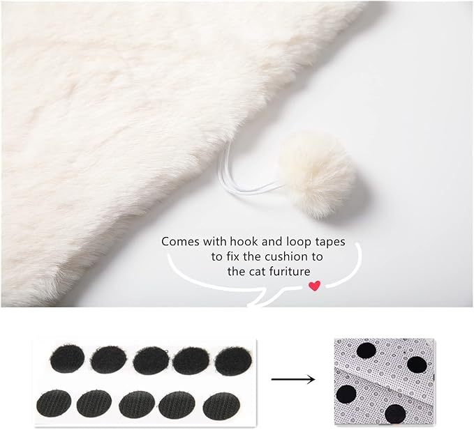 SHENGOCASE 2-Pack 18" x 18" Faux Rabbit Fur Cat Condo Replacement Cushion. Cat Dog Bed Cushion Pad for Window Perch Cat Tree Tower Carrier Cage Crate Kennel Furniture