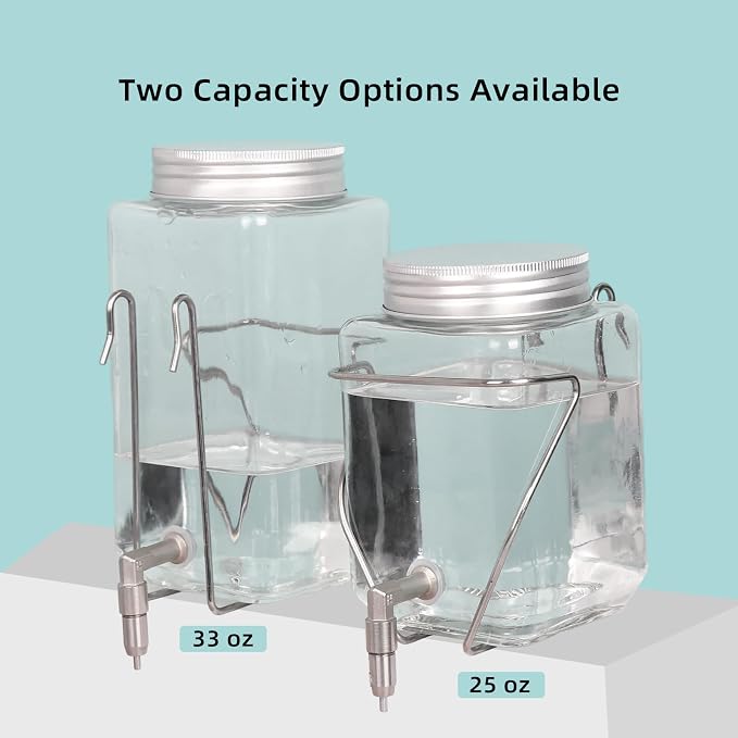 Rabbit Water Bottle, Bird Non drip Water Dispenser, Suitable for Guinea Pigs, Totoro, Rats, Hamsters and Other Small Animals(33 oz)