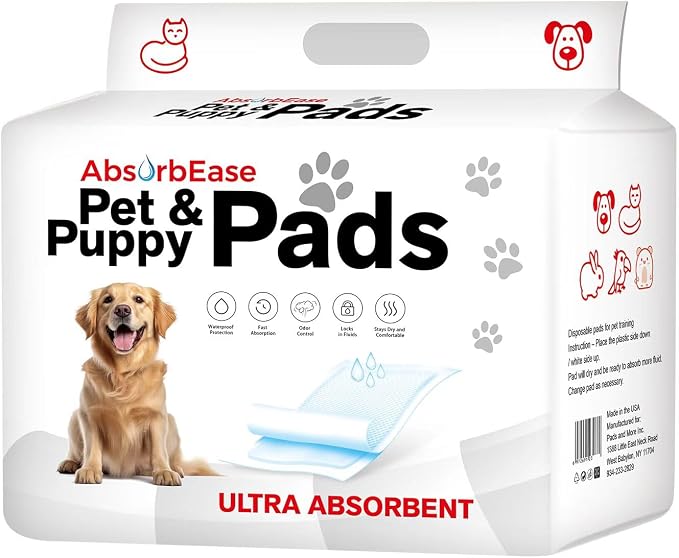 Large Puppy Pee Pads 30"x36" - Super Absorbent Dog Training Pads Disposable Pet Piddle Potty Pads for Puppies, Dogs, Cats, Rabbits, Quick Dry, Odor Control, 6-Layer, USA Made (100 Count)