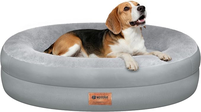 Orthopedic Dog Bed for Medium Dogs, Waterproof Dog Bed with Removable Bolsters, Egg Crate Foam Pet Couch for Medium Size Dog with Machine Washable Cover & Non-Slip Bottom, Silver