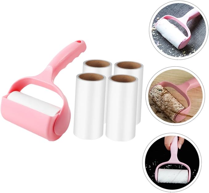 Beaupretty 2sets Handheld Pet Hair Lint Roller Compact Cleaning Tool for Clothes Furniture and Carpets Includes Dust Cover and Refill