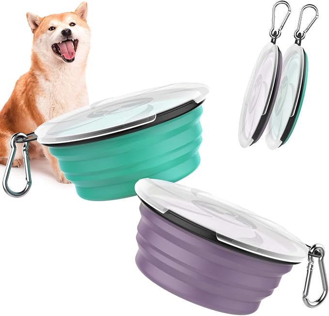 Pawaboo Collapsible Dog Bowls 2 Pack & Pet Carrier Backpack S Size