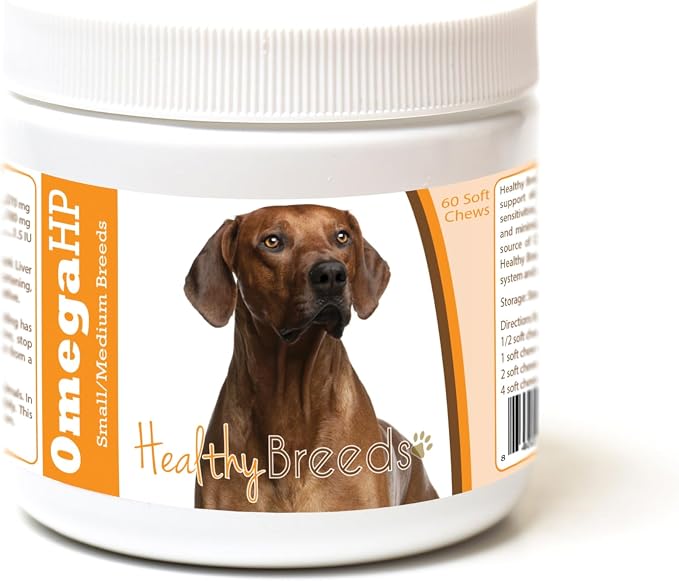 Healthy Breeds Rhodesian Ridgeback Omega HP Fatty Acid Skin and Coat Support Soft Chews 60 Count