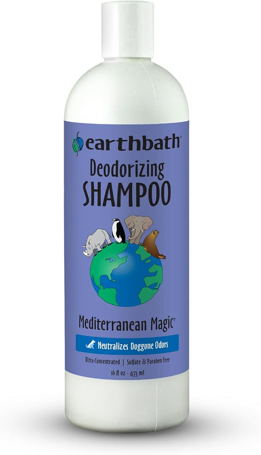 earthbath, Mediterranean Magic Dog Shampoo - Deodorizing Shampoo for Dogs, Rosemary Scented Dog Wash, Made in USA, Shampoo for Smelly Dogs, Cruelty Free Pet Shampoos - 16 Oz (1 Pack)